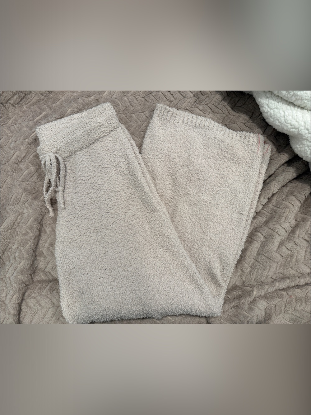 Olivia Sky Plush Sherpa Pants - Light Taupe